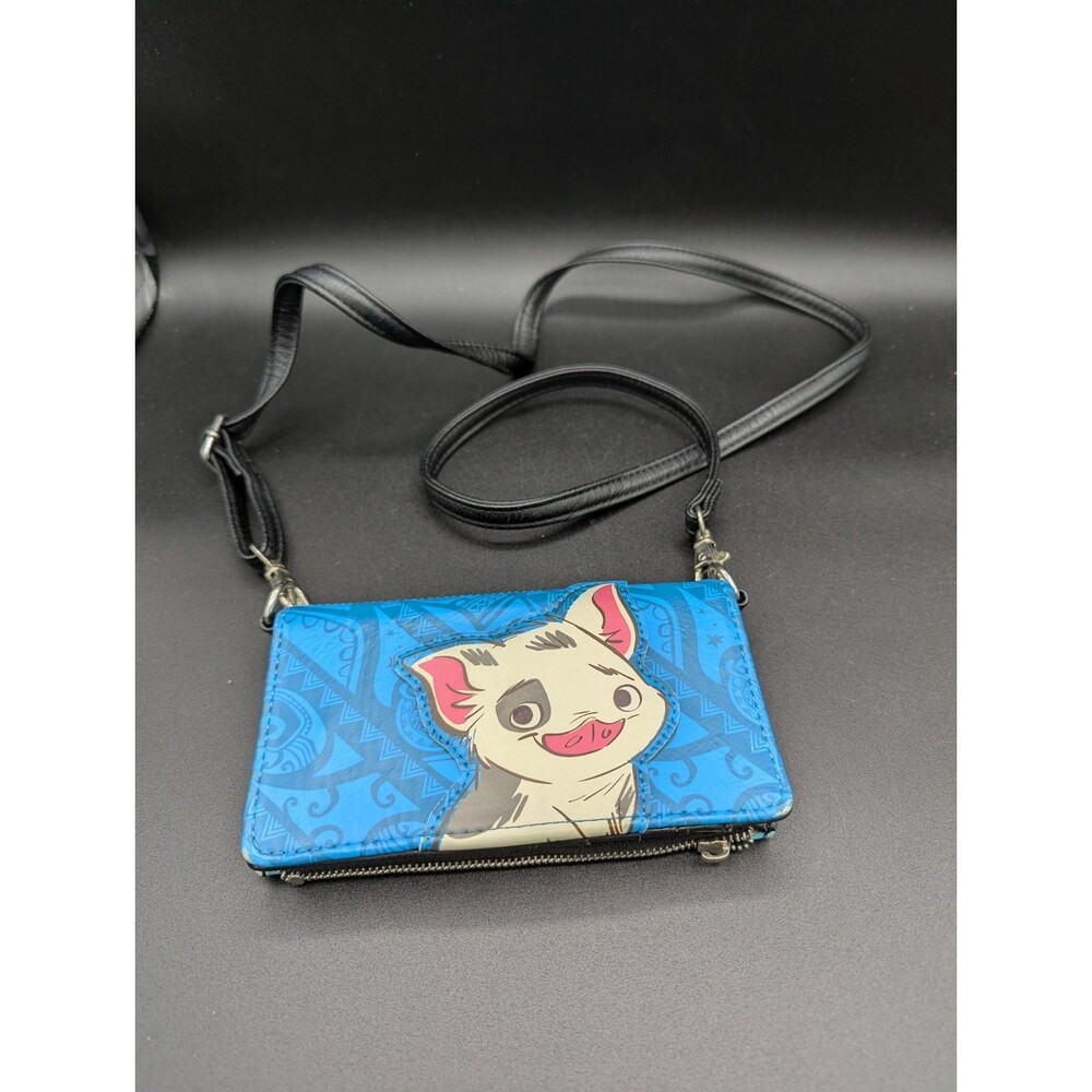 Loungefly Disney Moana Pua Hei Hei 2 Sided Crossbody Wallet Rare Heart Logo